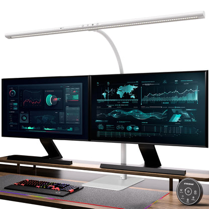 EYOCEAN LED Monitor Schreibtischlampe Gestensteuerung - Mattweiss. Schlanke, mattweiße Leiste für blendfreie Schreibtischbeleuchtung mit Gestensteuerung.