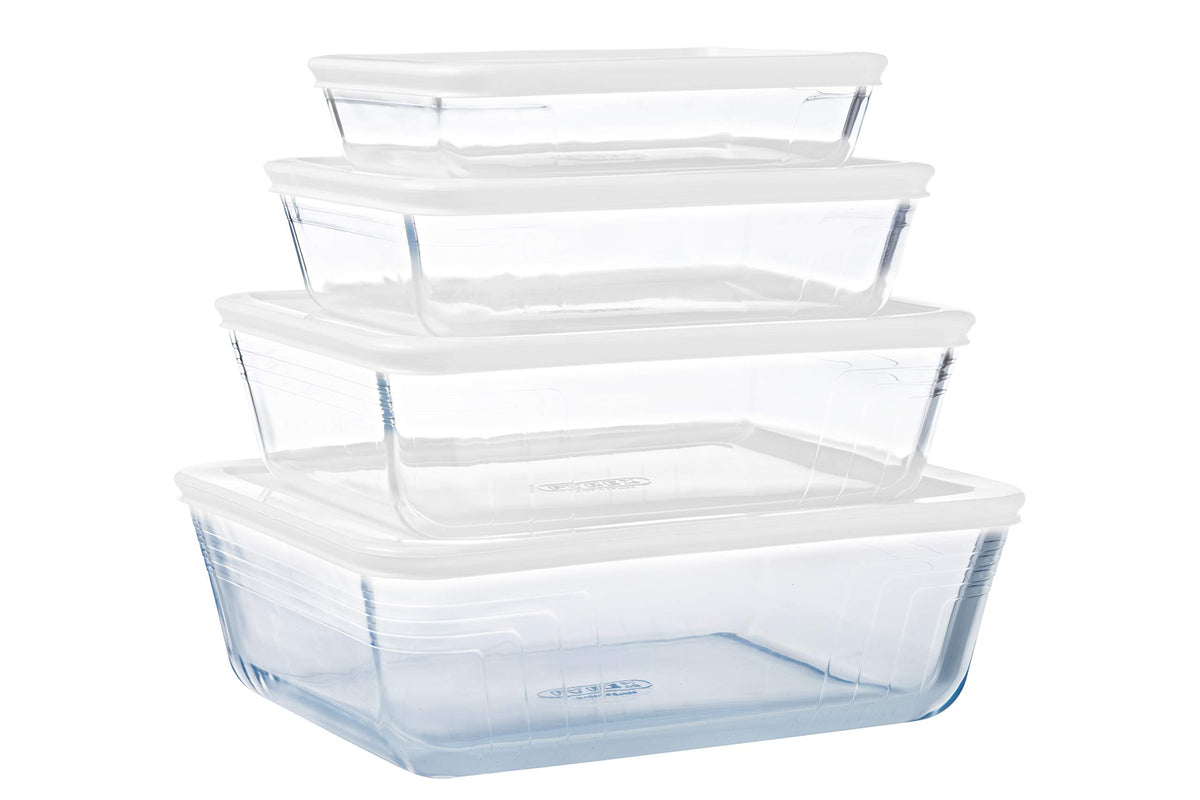 Pyrex Cook & Freeze Glasformen Set, 4-teilig, mit luftdichtem Deckel