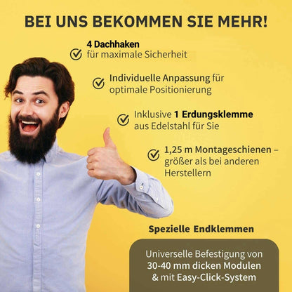 Avoltik Solar Ziegeldachhalterung für Balkonkraftwerk, 30–40 mm