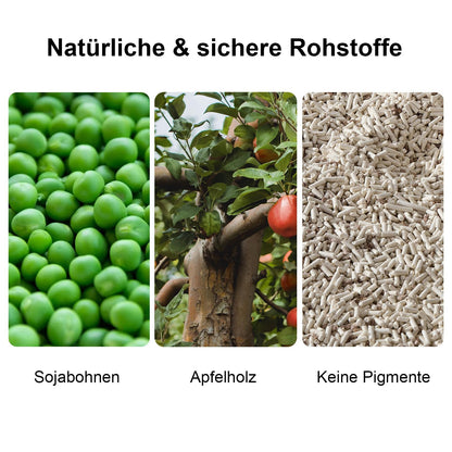 FUKUMARU Tofu Katzenstreu 10,8 kg, Klumpstreu mit Apfelholz