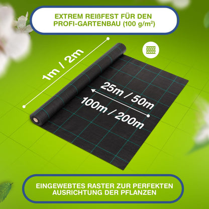 LILENO HOME Anti-Unkrautgewebe 100 g/m² wasserdurchlässig 2 x 15 m