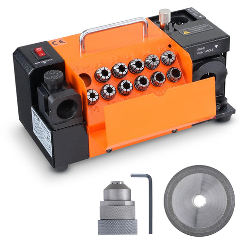 VEVOR Bohrerschleifer MR-13A. Kompaktes, meist blau/graues Gerät. Schärft HSS- und CBN-Bohrer von 3-13 mm präzise nach.