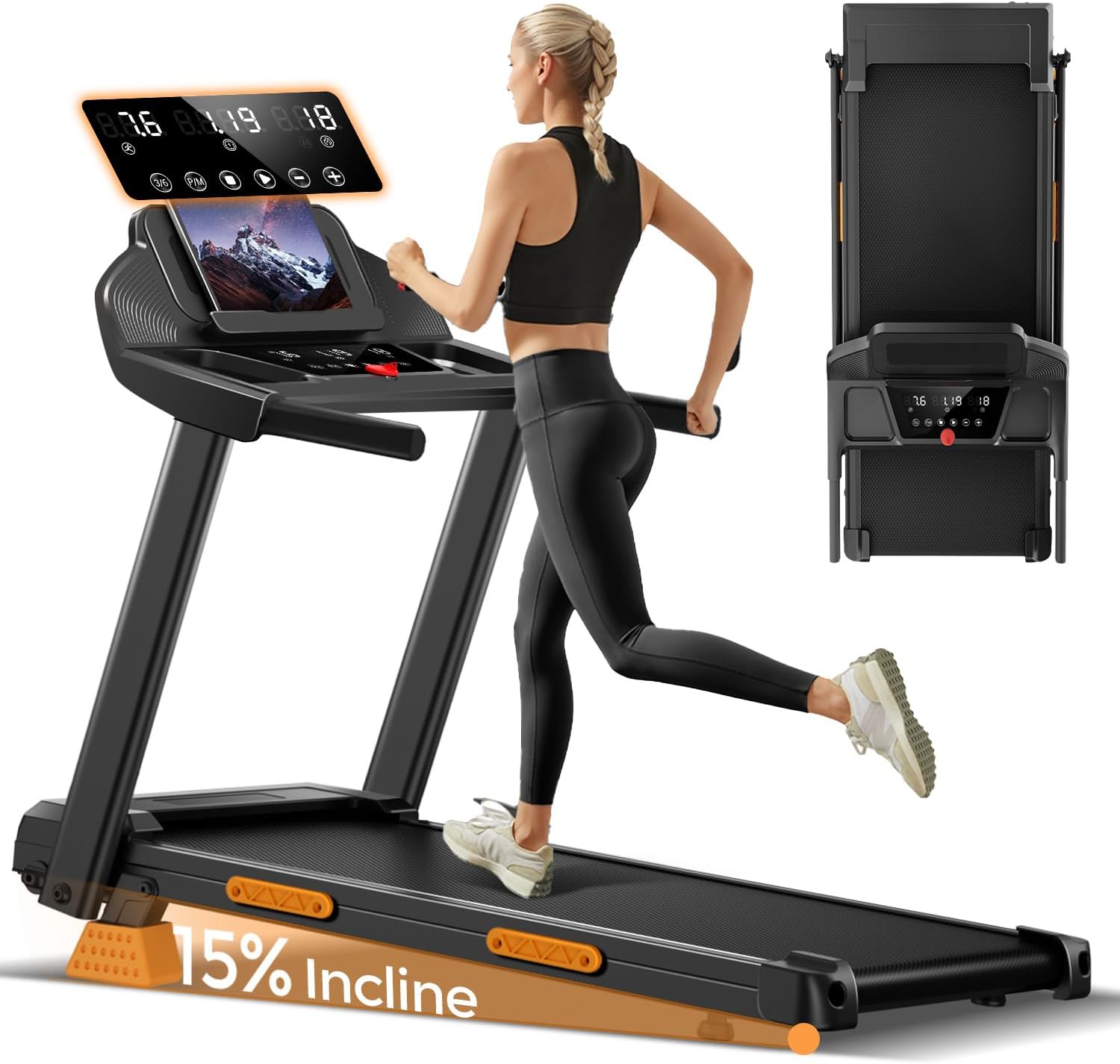 LONTEK Laufband klappbar 12 km/h – für Zuhause mit Herzfrequenz. Zum Cardio-Training daheim.