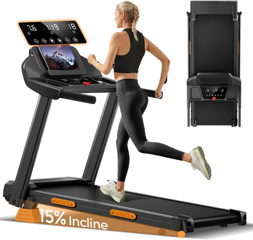 LONTEK Laufband klappbar 12 km/h – für Zuhause mit Herzfrequenz. Zum Cardio-Training daheim.