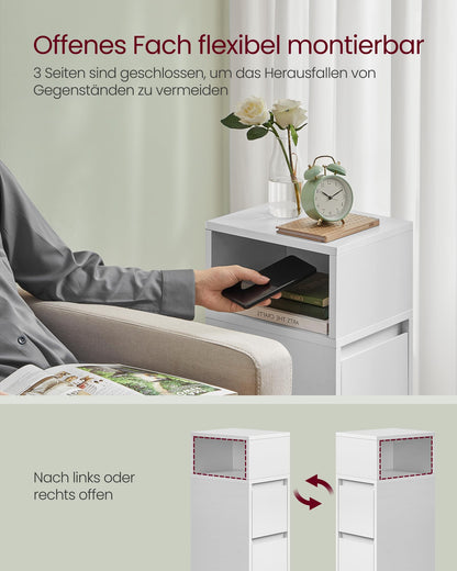 VASAGLE Nachttisch 2er Set – 2 Schubladen, Wolkenweiss LET856W01
