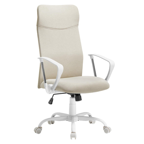 SONGMICS Bürostuhl OBN034K01, cappuccinobeige. Ergonomischer, höhenverstellbarer Bürostuhl für komfortable Büroarbeit.