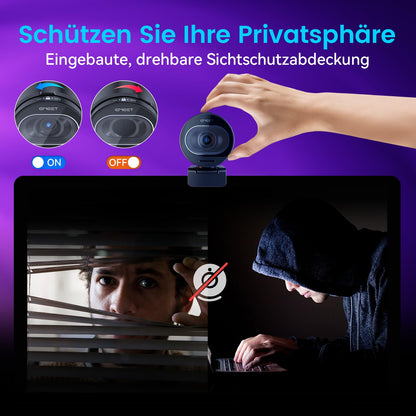 EMEET 4K S600 1080P Webcam mit Mikrofon & Autofokus