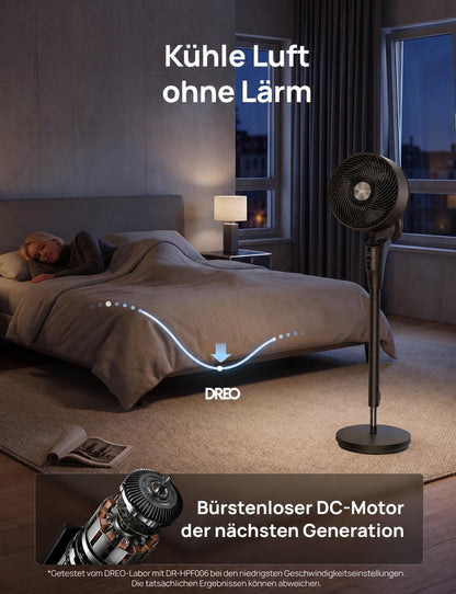 DREO PolyFan 353 Standventilator, 20 dB leise, 90° oszillierend