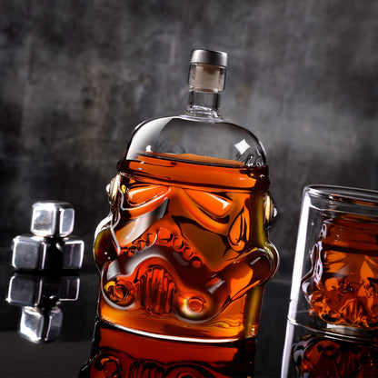 BEYOND MS Whisky Dekanter Set mit 2 Gläsern, 750 ml Karaffe aus Glas
