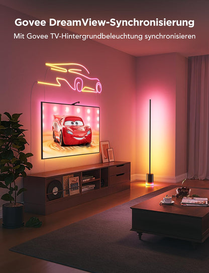 Govee LED Stehlampe RGBIC dimmbar, Matter, 1725 lm, Schwarz