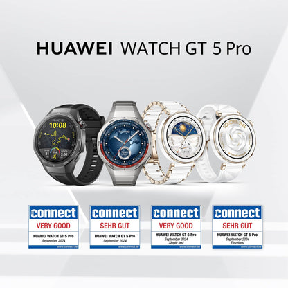 HUAWEI Watch GT 5 Pro Smartwatch 46 mm Schwarz mit EKG und GPS