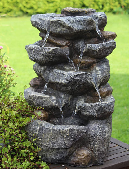Victoria Springbrunnen Garten-/Zimmerbrunnen – LED Stein-Optik