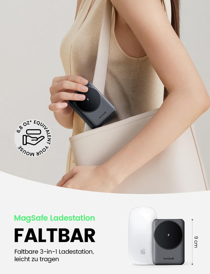 Lamicall 3-in-1 MagSafe Ladestation für iPhone, Apple Watch & AirPods