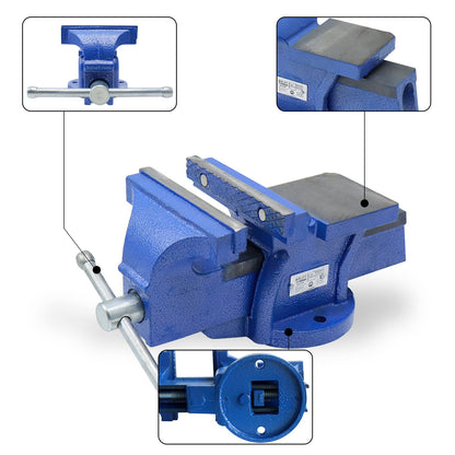CCLIFE Parallelschraubstock Gusseisen 125 mm feststehend für Werkbank