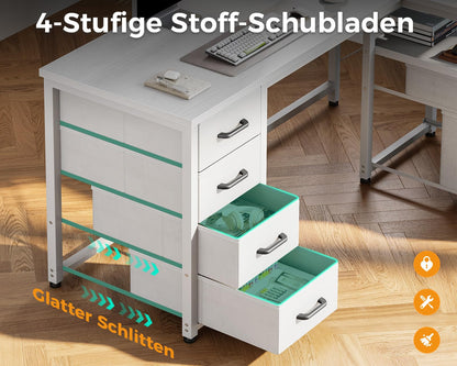 Coleshome Schreibtisch L-Form Eckschreibtisch - Weiss 140x70cm