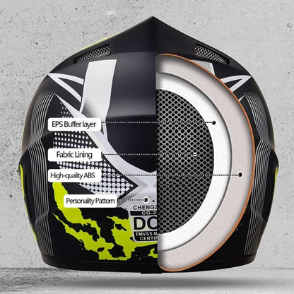 MoHelmHui Motocrosshelm Fullface Set mit Brille und Handschuhen