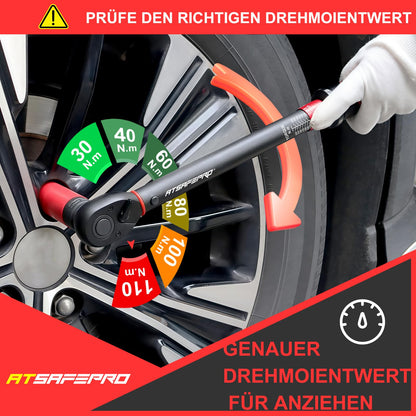 ATsafepro Drehmomentschlüssel 1/2 Zoll 20-230 Nm, 7-tlg. Set