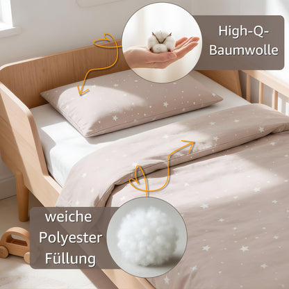 Totsy Baby Kinderbettdecke Set 100x135 cm mit Kissen aus Baumwolle