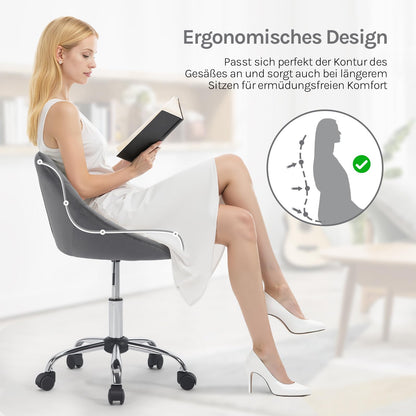 WOLTU BS167dgr Homeoffice Stuhl 150kg - Samt Dunkelgrau