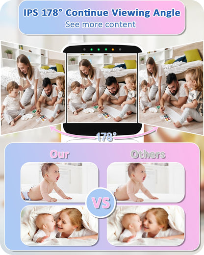 HelloBaby HB6240 Babyphone mit Kamera, Nachtsicht und 2-Wege-Audio