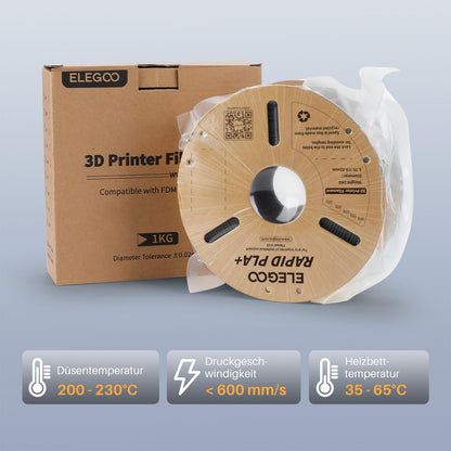 ELEGOO High Speed PLA+ Filament 1.75 mm Schwarz 4 kg