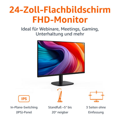 Amazon Basics Monitor 24 Zoll Full HD 100 Hz - Schwarz
