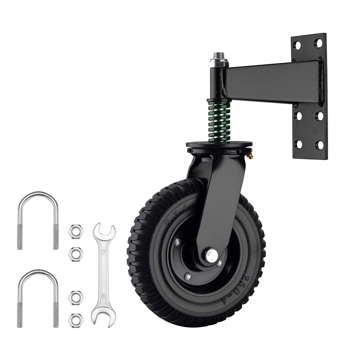 Wiltec Torrolle 360° Gummirad, Schiebetorrolle bis 275 kg aus pulverbeschichtetem Stahl