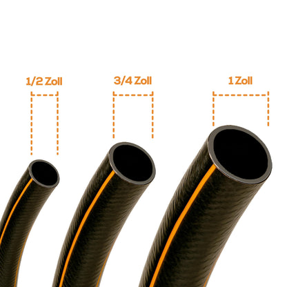 TAMS NYX Premium Gartenschlauch 3/4 Zoll 4-lagig schwarz/orange