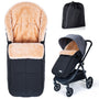 Orzbow Fusssack Buggy Universal Winter – Kunstfell, Schwarz. Schwarzer Fusssack mit Kunstfell. Hält das Baby im Buggy im Winter warm.