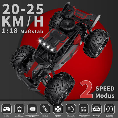 Carox RC Monstertruck 1:18, ferngesteuertes Auto, 25 km/h, 2.4 GHz