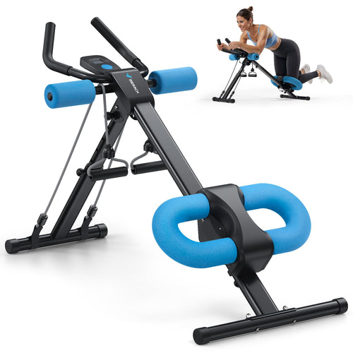 MERACH Bauchtrainer Multifunktions-Trainingsgerät - Schwarz mit LCD. Schwarzes Gerät mit LCD-Display für effektives Bauch- und Ganzkörpertraining.