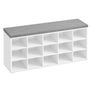 VASAGLE Schuhbank LHS15WT – Sitzbank mit Stauraum Weiss-Grau. Weiss-graue Sitzbank mit Stauraum für Schuhe.