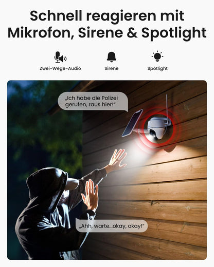 Reolink Go PT Plus 4G LTE Überwachungskamera 5MP PTZ Solar Set