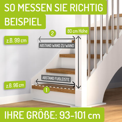 BOMI Merle XXL Kindertreppengitter - Weiss, 85-93 cm