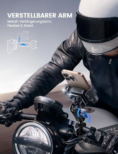 Lamicall Handyhalterung Motorrad & Fahrrad, vibrationsgedämpft
