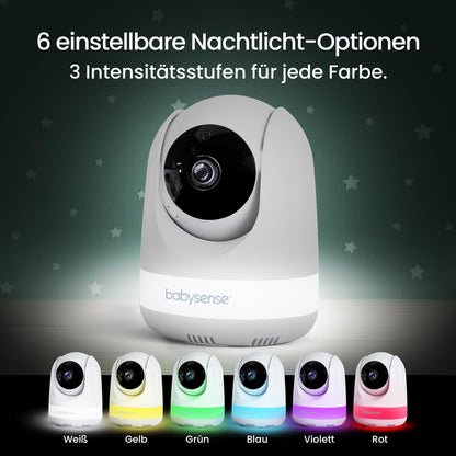 Babysense Babyphone mit Kamera, 5 Zoll HD-Display und Nachtlicht