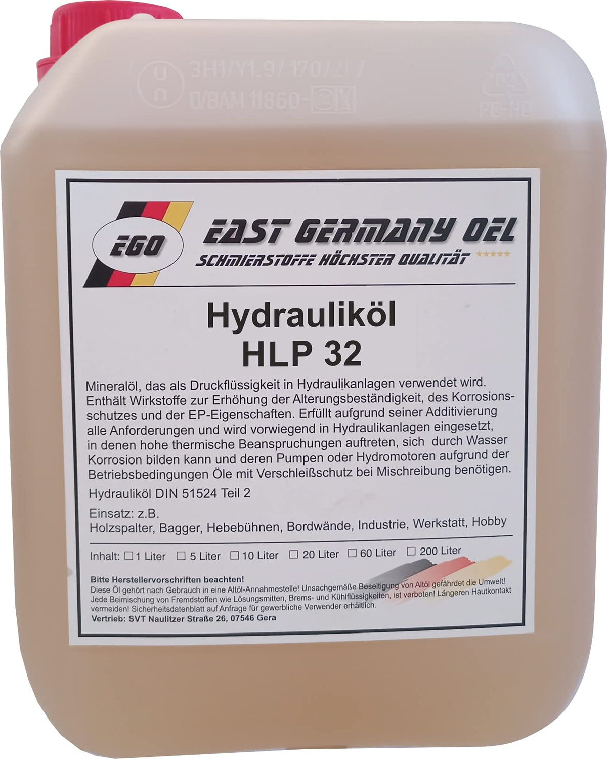 Qunclay Hydrauliköl HLP 32, 5 Liter Kanister, Maschinenöl auf Mineralölbasis