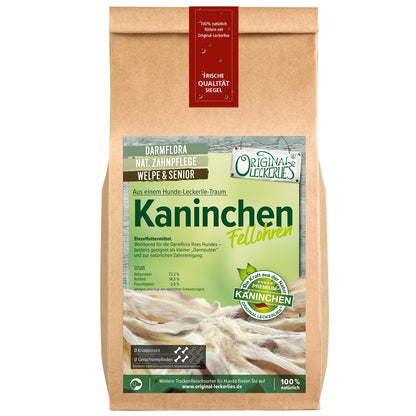 Original Leckerlies Kaninchenohren mit Fell 2 kg Hundesnack