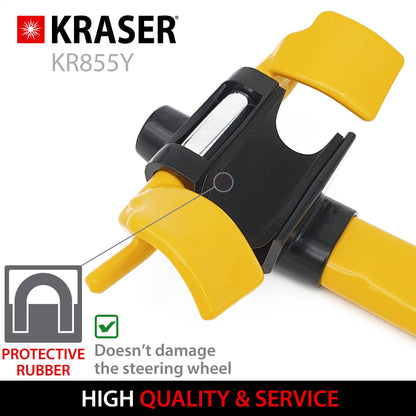 KRASER KR855Y Lenkradkralle, universelle Diebstahlsicherung, gelb
