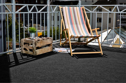 misento Kunstrasen Teppich Outdoor wetterfest, 133x400 cm, Anthrazit