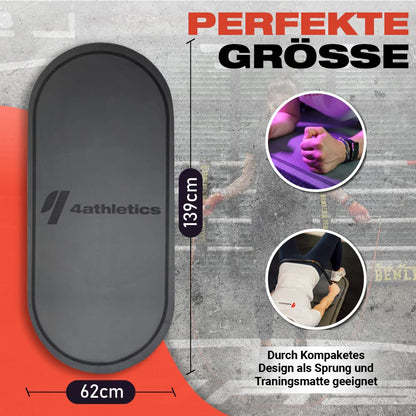 4athletics CrossHero Jump-Mat – ovale Seilspringmatte, 8 mm, Grau