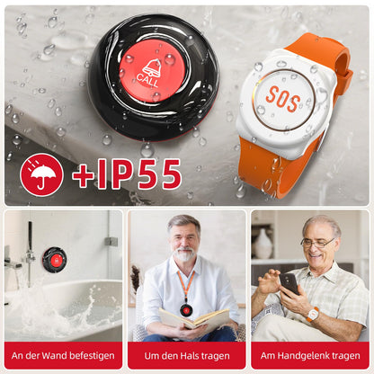 CallToU Notrufknopf für Senioren, WiFi Notfallarmband Set TY02