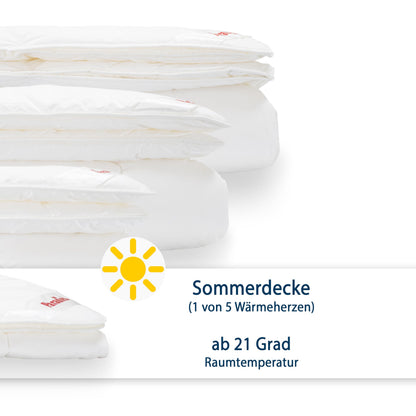 PARADIES Prima Light Bio Sommerdecke 155x220 cm, leichte Steppdecke