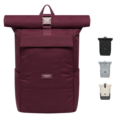 LARKSON No 4 Rolltop Rucksack Rot mit Laptopfach, 20 Liter