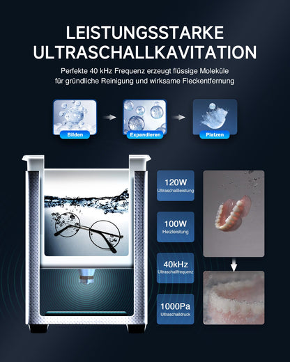 CREWORKS Ultraschallreinigungsgerät 3,2L Edelstahl mit Heizung