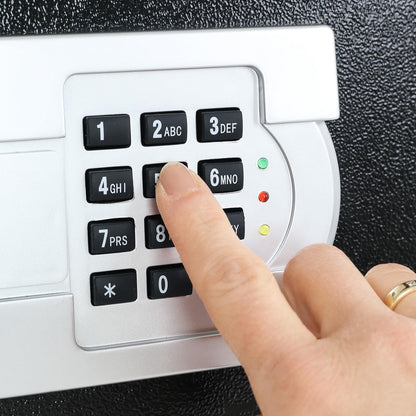 HMF Möbeltresor mit Zahlenschloss, Safe für DIN A5 Dokumente, schwarz