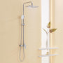 Auralum Regendusche Komplettset höhenverstellbar – Chrom. Glänzendes, silbernes Duschsystem mit Kopf- und Handbrause für die Körperpflege.