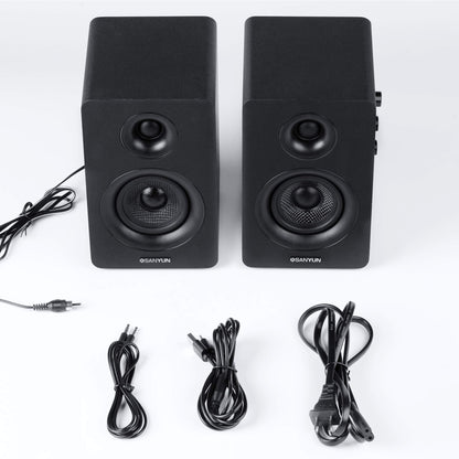 Sanyun SW208 3 Zoll Aktive Bluetooth Regallautsprecher - Schwarz