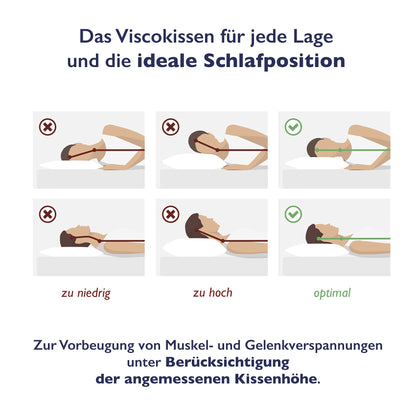 Orthopädisches viscoelastisches Nackenstützkissen - 7 cm hoch