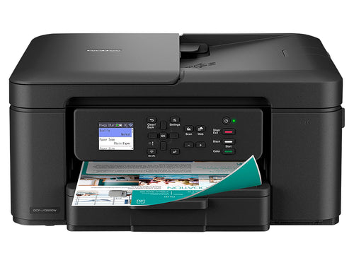 Brother DCP-J1360DW Tinten-Multifunktionsgerät WLAN, weiß-grau, rechteckig. Ermöglicht kabelloses Drucken, Scannen, Kopieren.